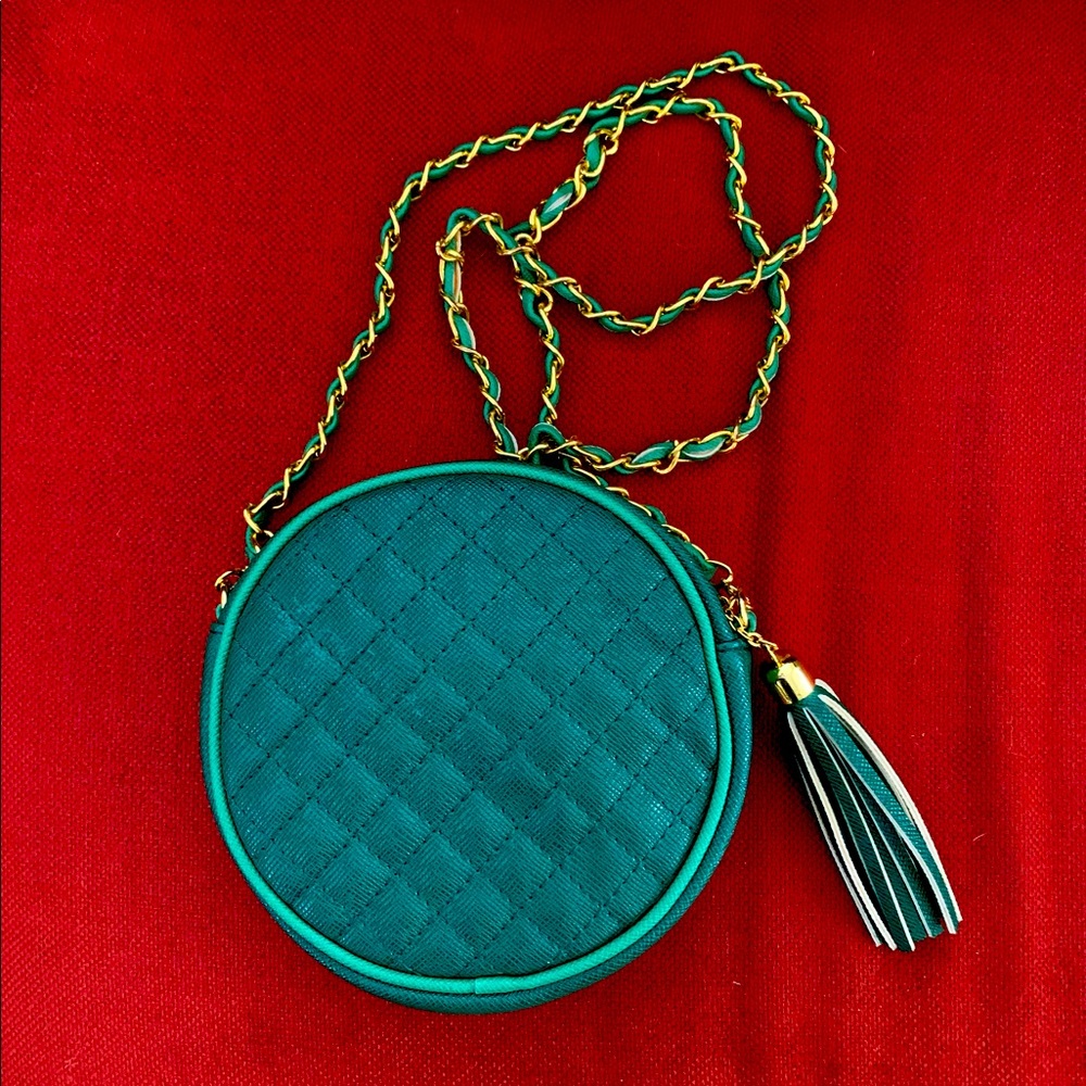 Quilted Vegan Leather Round Crossbody
